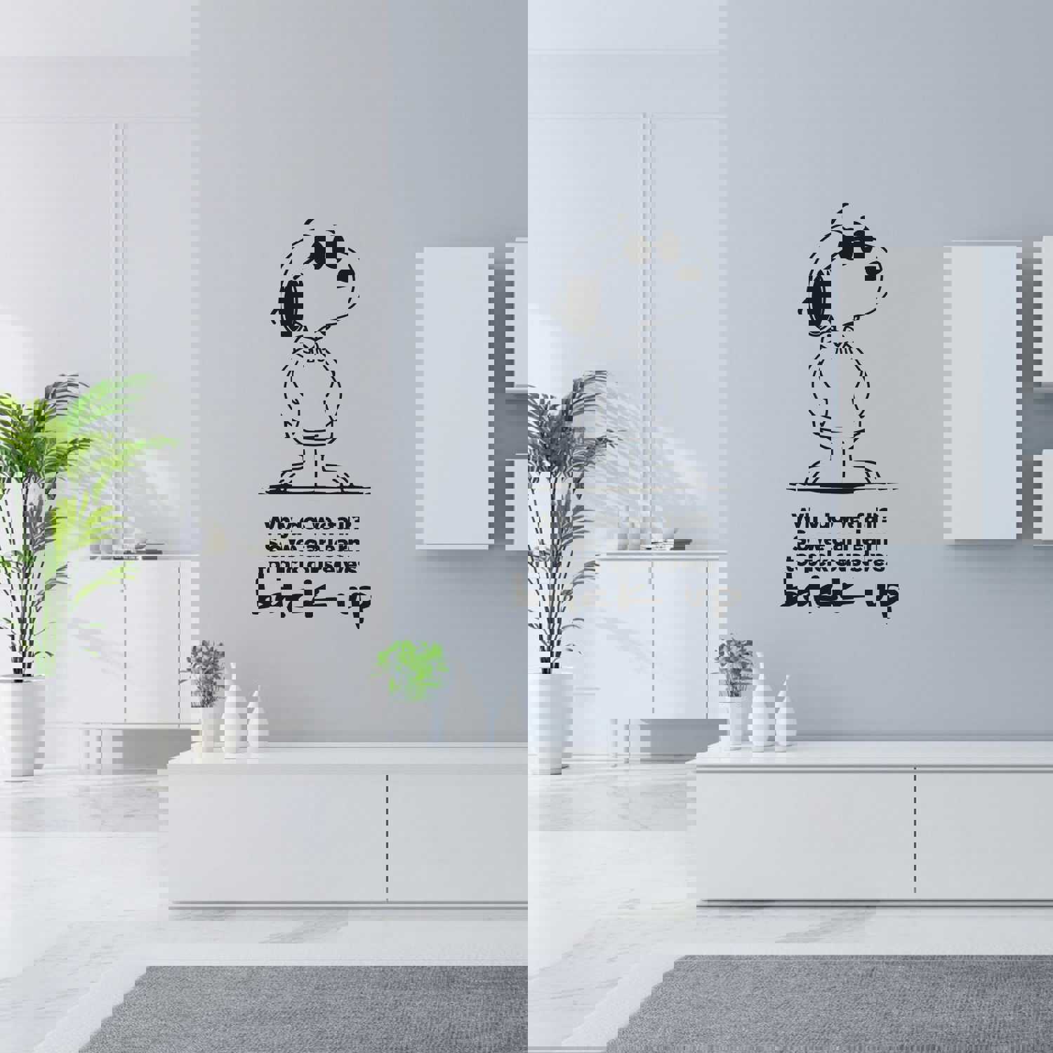 Snoopy Vinyl Wall Art Sticker Decal - So We Can Learn To Pick Ourselves Back Up