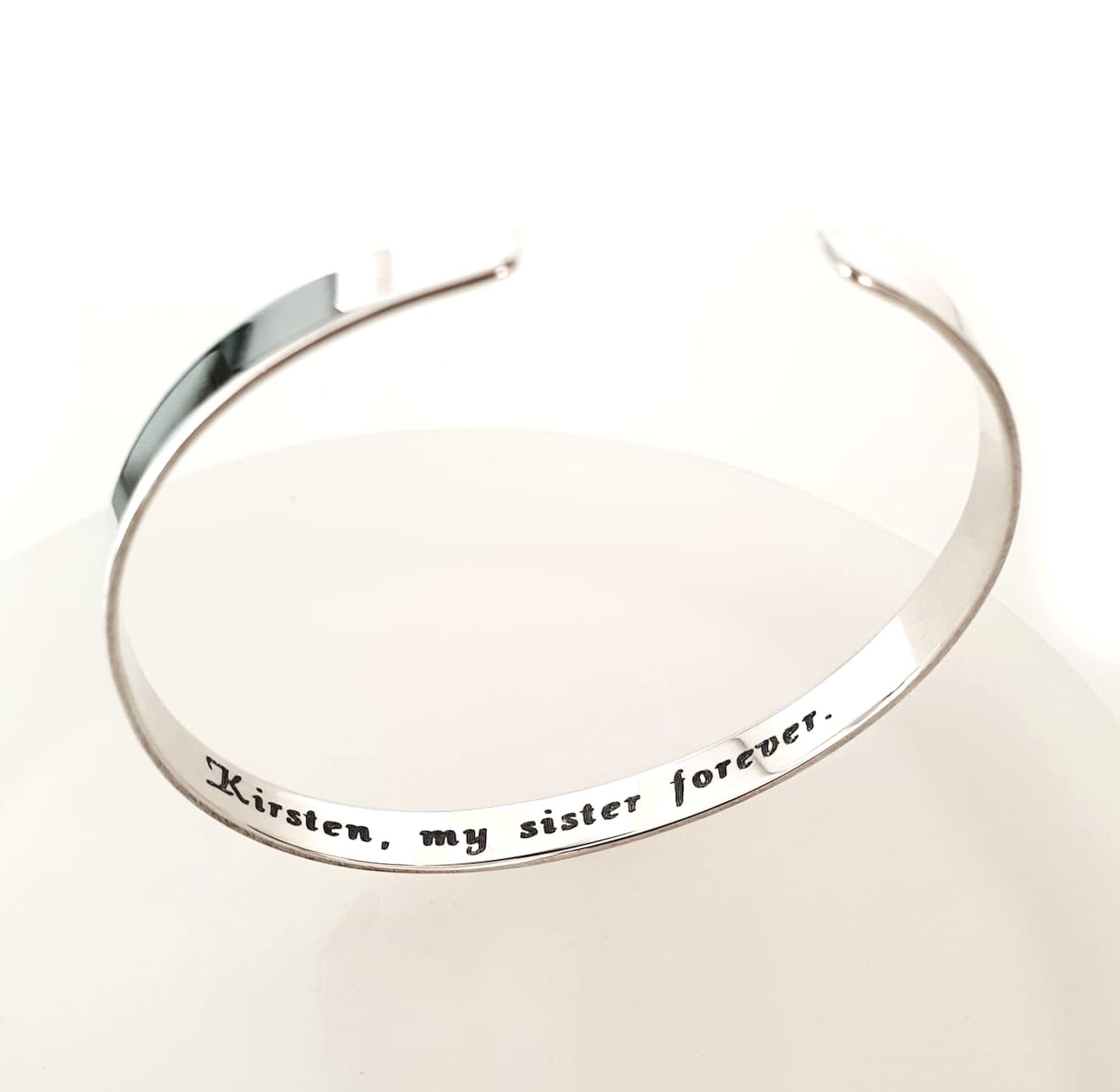 Personalized Mantra Bracelet - Sterling Silver Friendship Gift