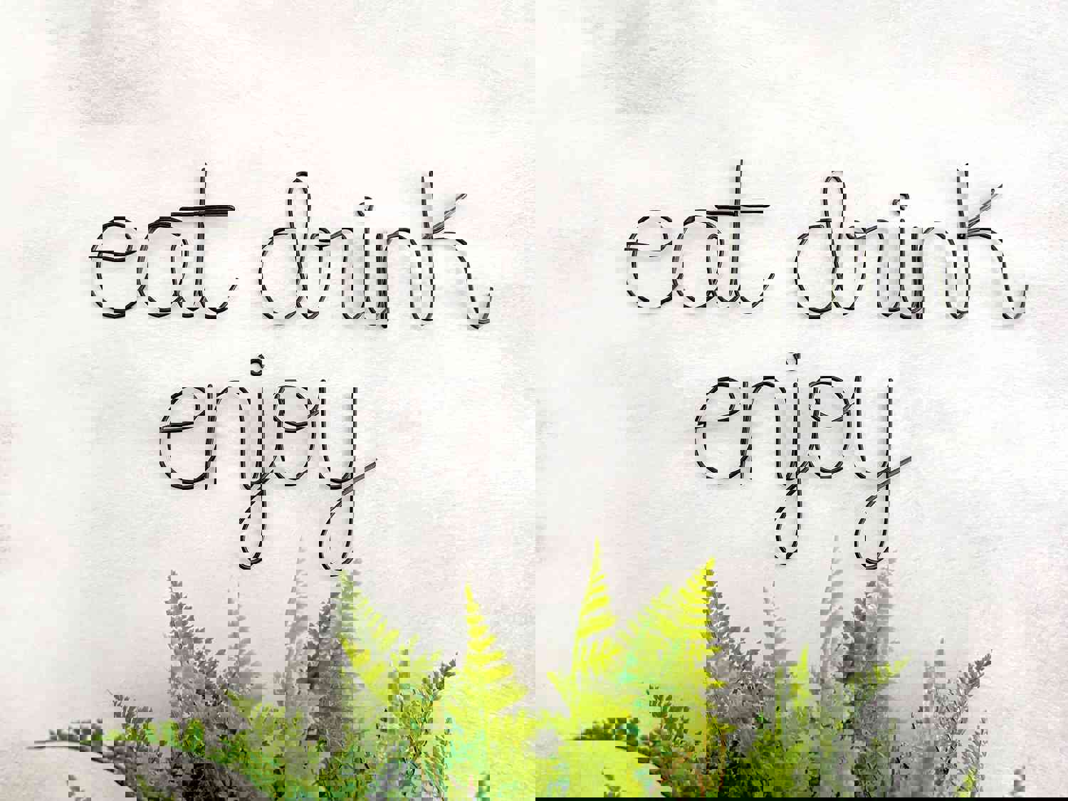 Eat Drink Enjoy Wall Decor - Fun and Modern Wire Sign for Home