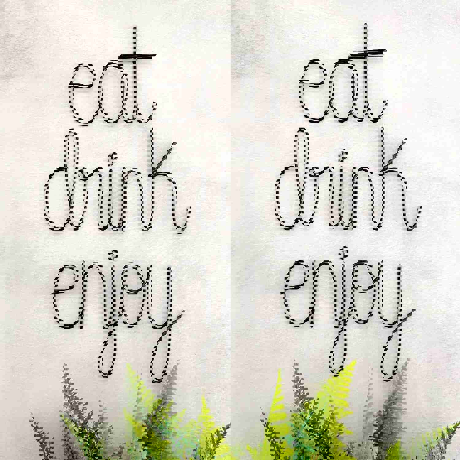 Eat Drink Enjoy Wall Decor - Fun and Modern Wire Sign for Home
