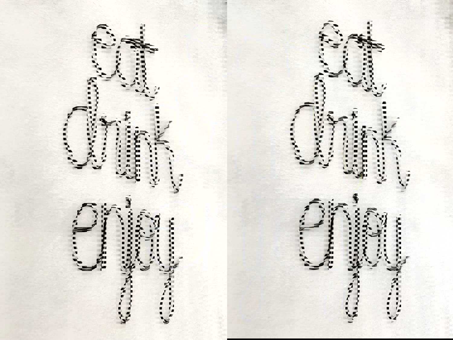 Eat Drink Enjoy Wall Decor - Fun and Modern Wire Sign for Home