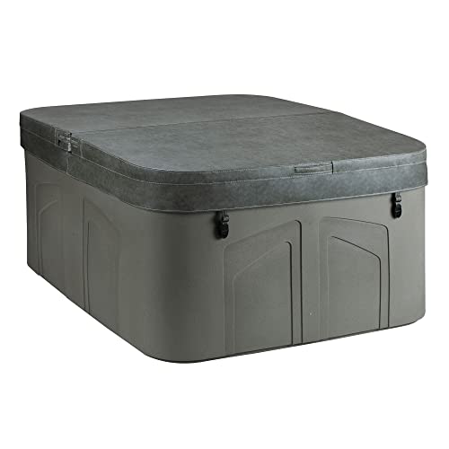 LifeSmart LS100 Taupe 4-Person 9-Jet Energy Efficient Outdoor Hot Tub Spa with Cover