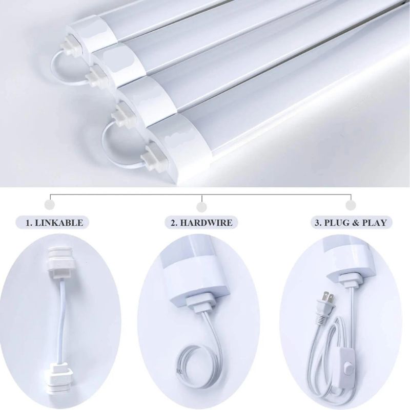 2ft LED Tri-proof Light - 18W, 5000K Daylight, 1800LM High Lumen, Flicker-Free, IP66 Waterproof