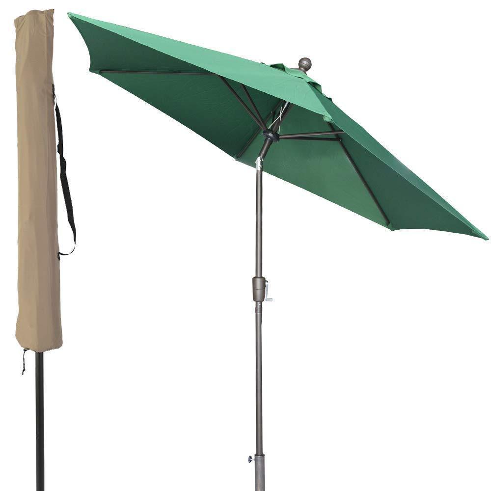LCH 9 ft Outdoor Umbrella with Tilt Crank and Cover (Blue)