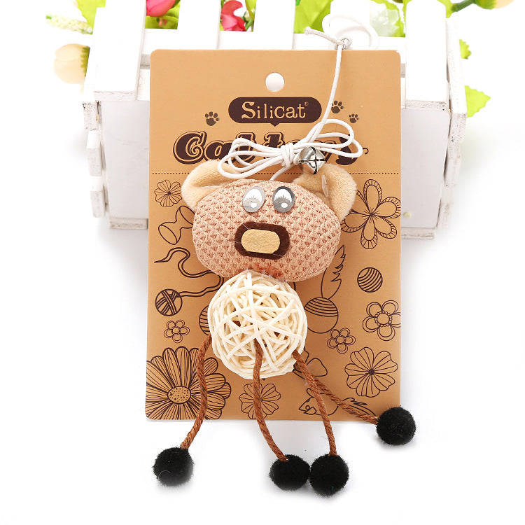 Linen and Rattan Cat Bed