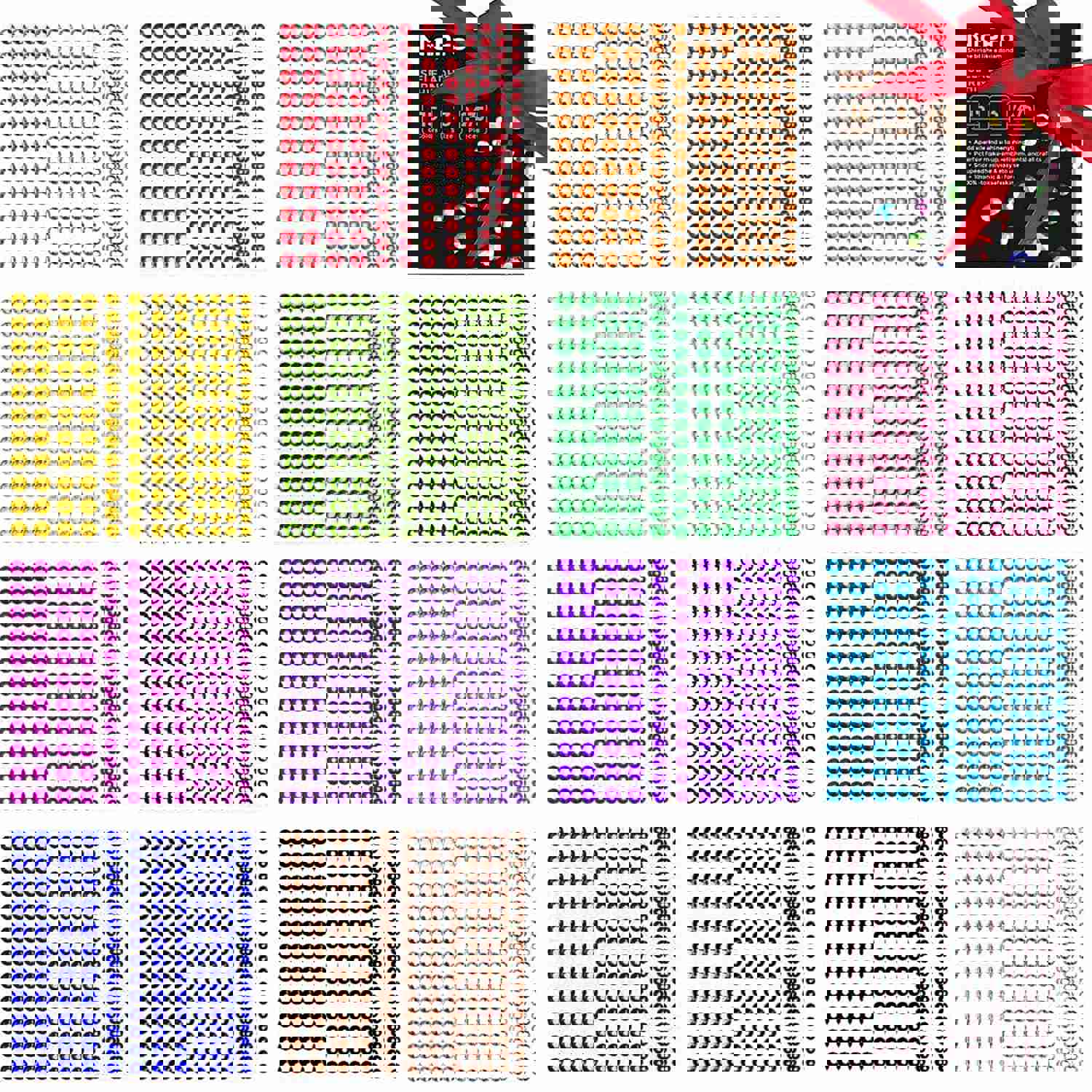 Rhinestone Stickers 2475 PCS, Nicpro Self Adhesive Face Gems Stick on Body Jewels Crystal in 3 Sizes 15 Colors, 15 Embellishments Sheet for Decorations Crafts Nail Makeup