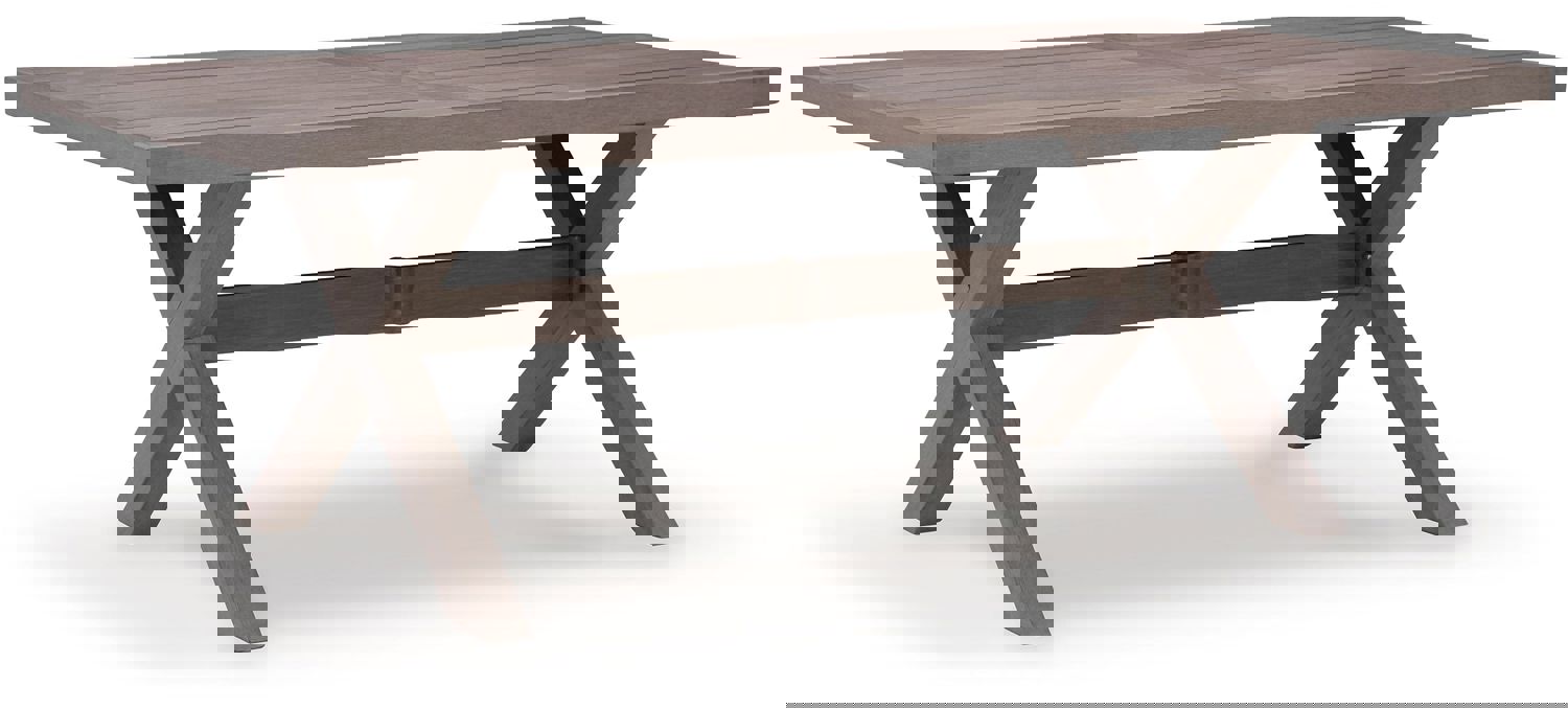 Hillside Barn - Brown Rectangular Dining Table with Umbrella Option