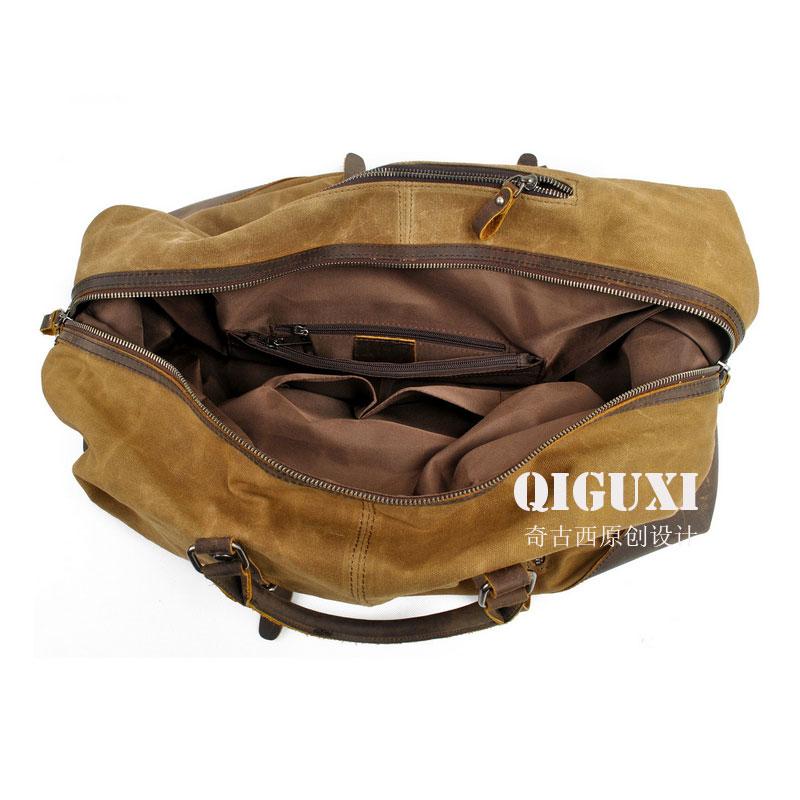 Men's Waxed Canvas Weekender Travel Overnight Bag