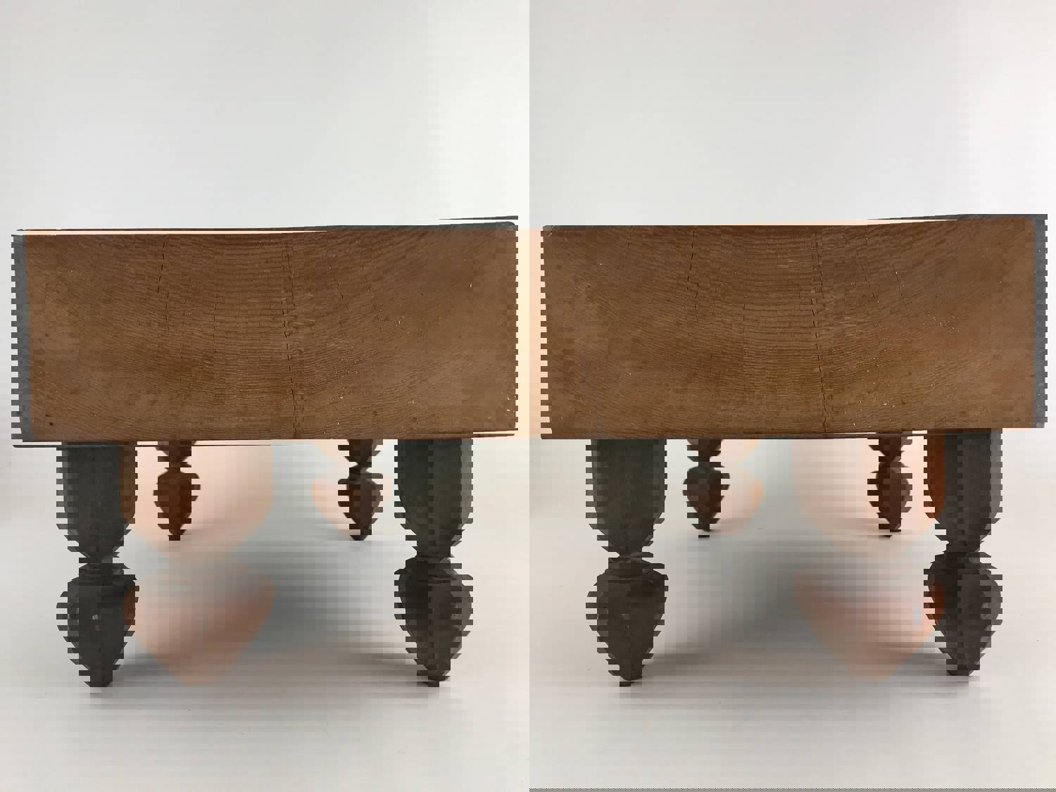 Vintage Japanese Wood Go Board Game Goban with 19x19 Grid and 4 Legs