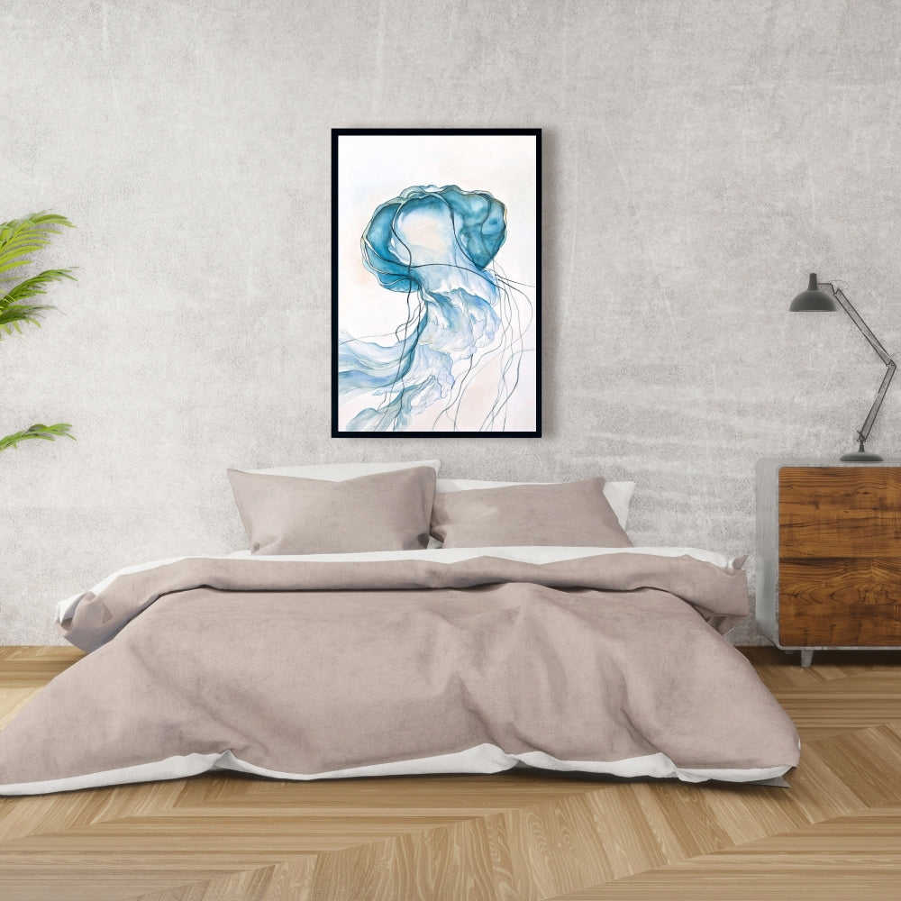 Jellyfish Moving, Fine Art Gallery Wrapped Canvas 24x36