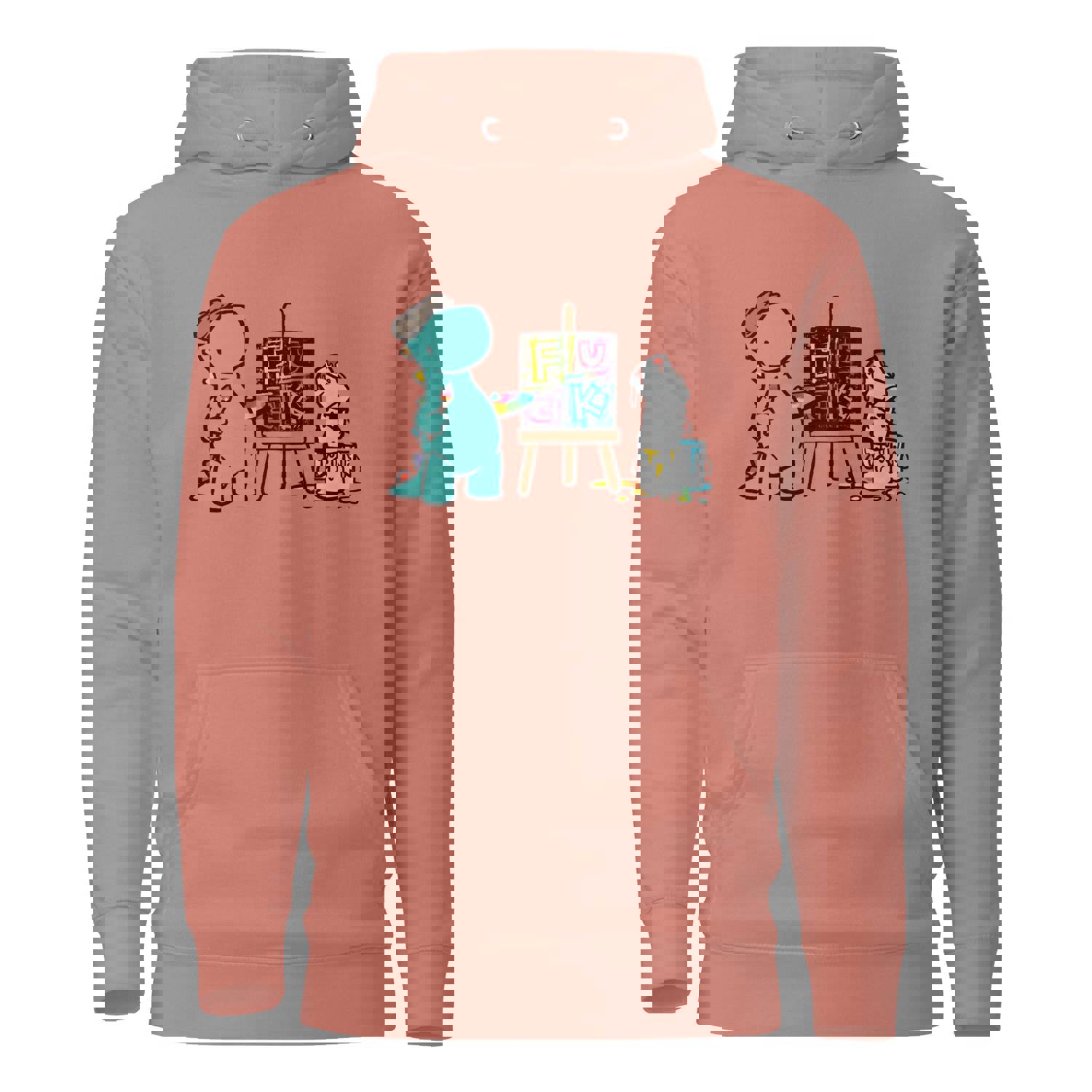 Artist Painting Fuck Hoodie - Comfort-Fitted Cotton Blend