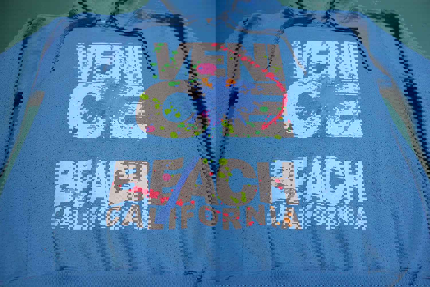 Venice Beach California Graffiti Paint Splatter 80s 90s Vintage Hoodie Sweatshirt