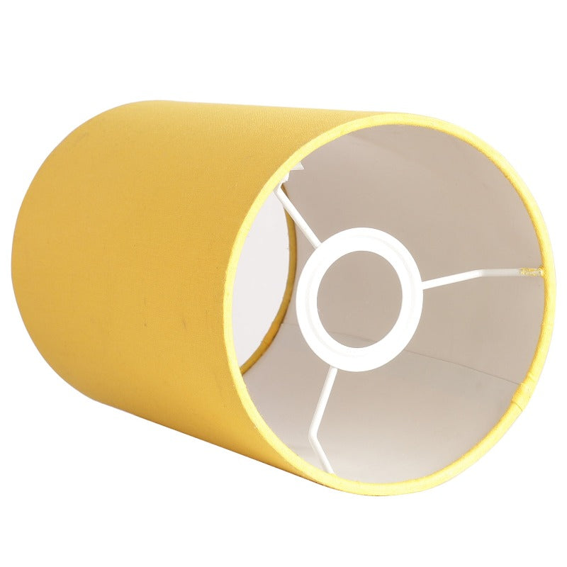 BTR CRAFTS Yellow Cylinder Lamp Shade, Cotton Fabric, 6 Inches