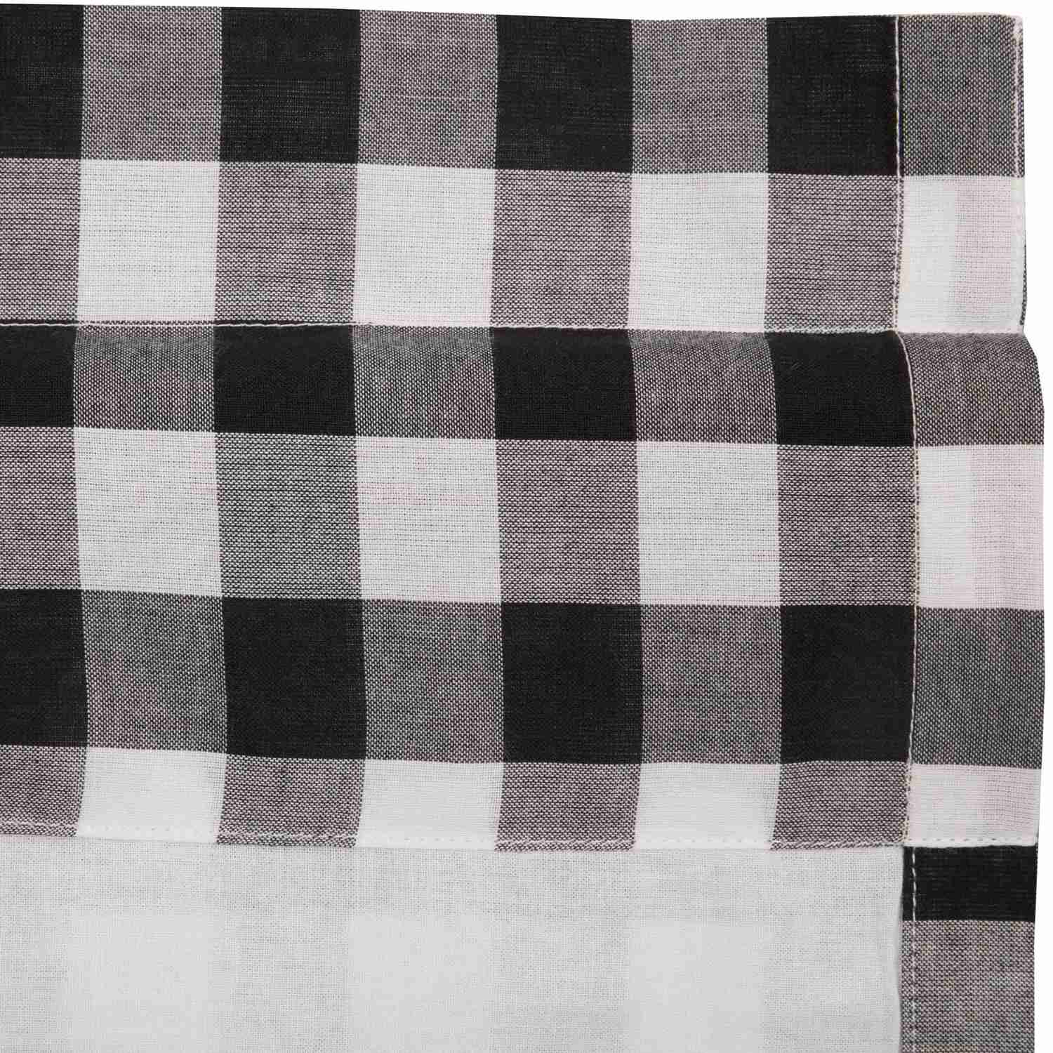 Annie Buffalo Black Check Ruffled Valance 16x60 - Premium Cotton Farmhouse Decor