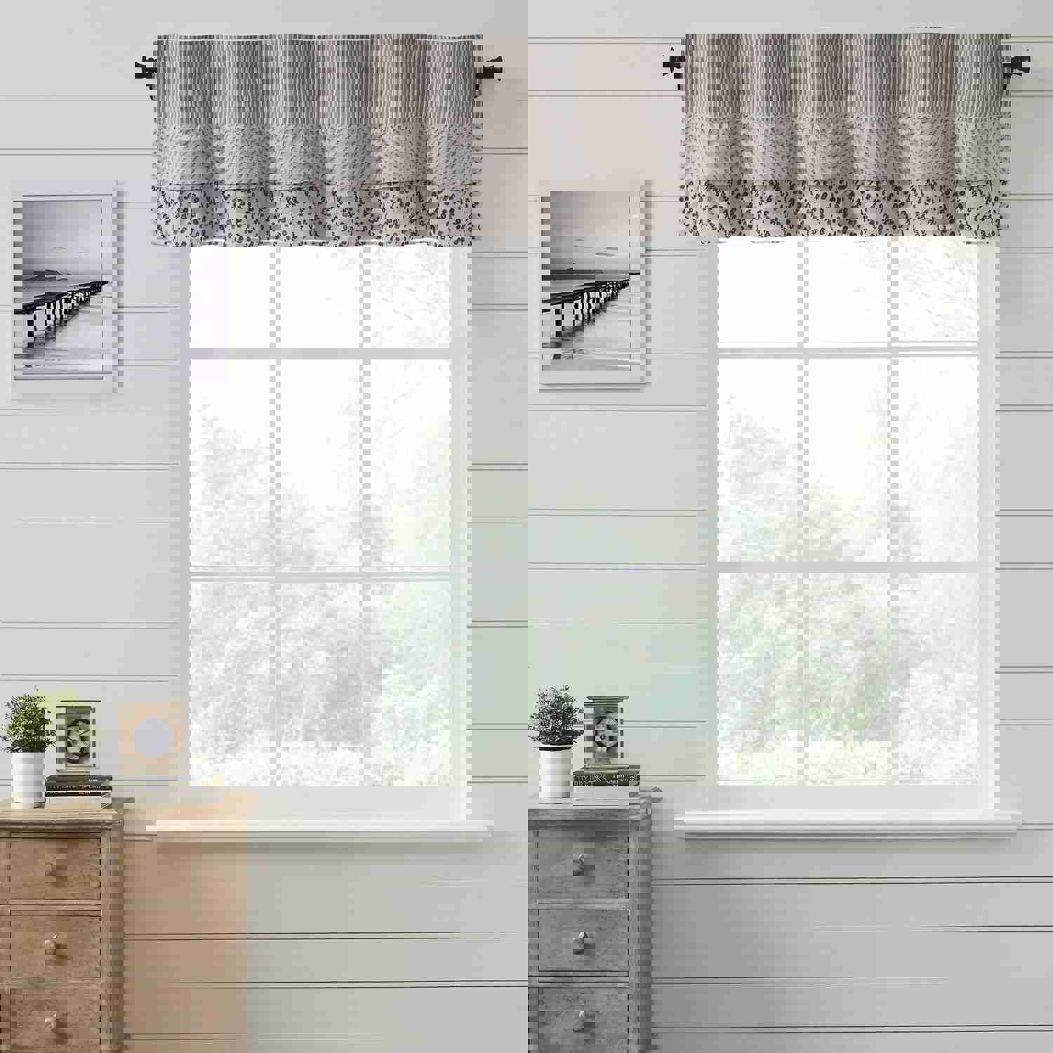 Florette Ruffled Lined Valance 60 - Farmhouse Style Window Valance