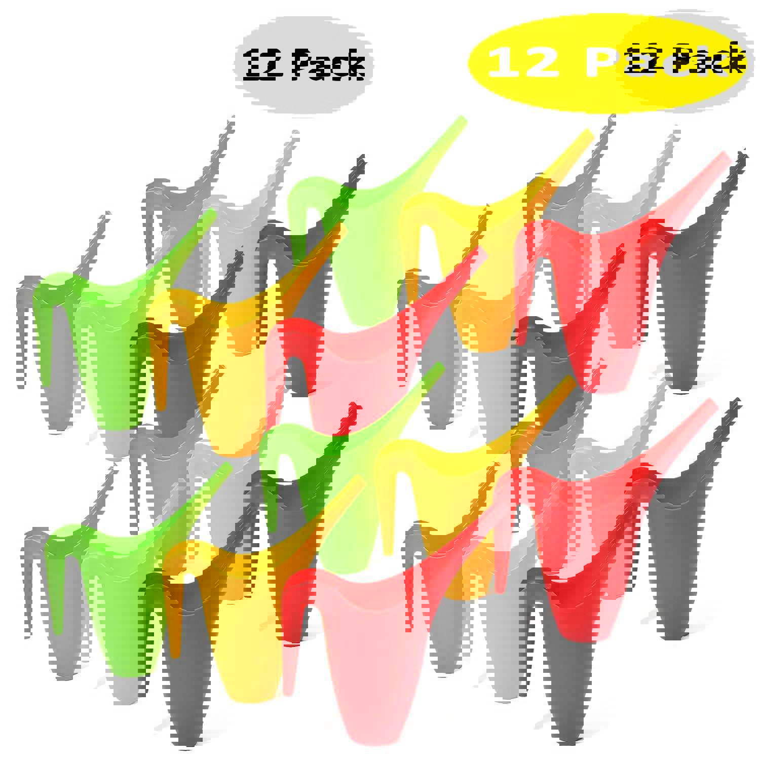 Ashman Set of 12 Watering Cans, 2L Capacity, Assorted Colors for Indoor & Outdoor Use