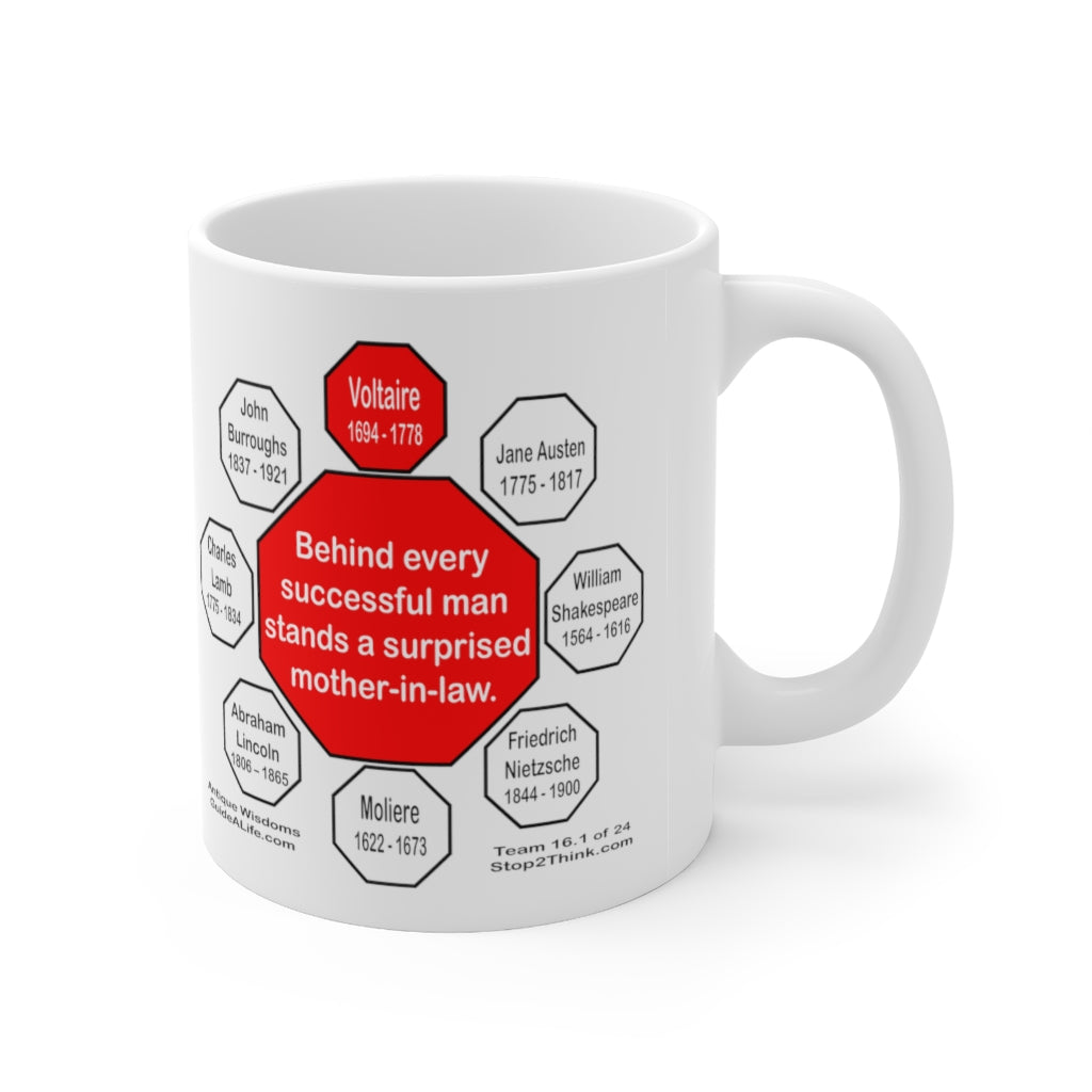 Voltaire Quote Ceramic Mug - 11oz, Dishwasher & Microwave Safe