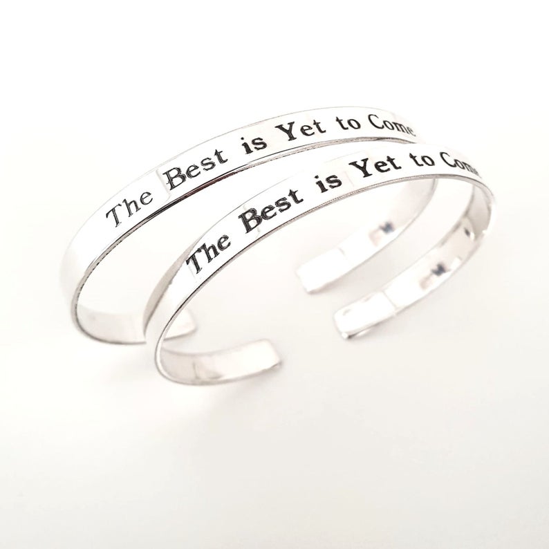 Personalized Mantra Bracelet - Sterling Silver Friendship Gift