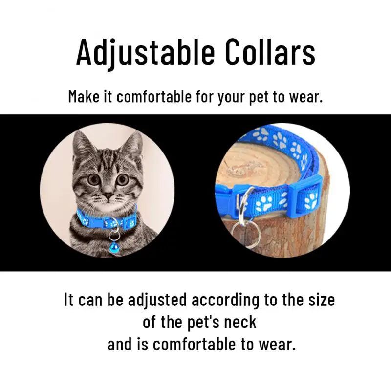 Cute Bell Pet Collar for Cats and Dogs - Adjustable with Pendant Bell