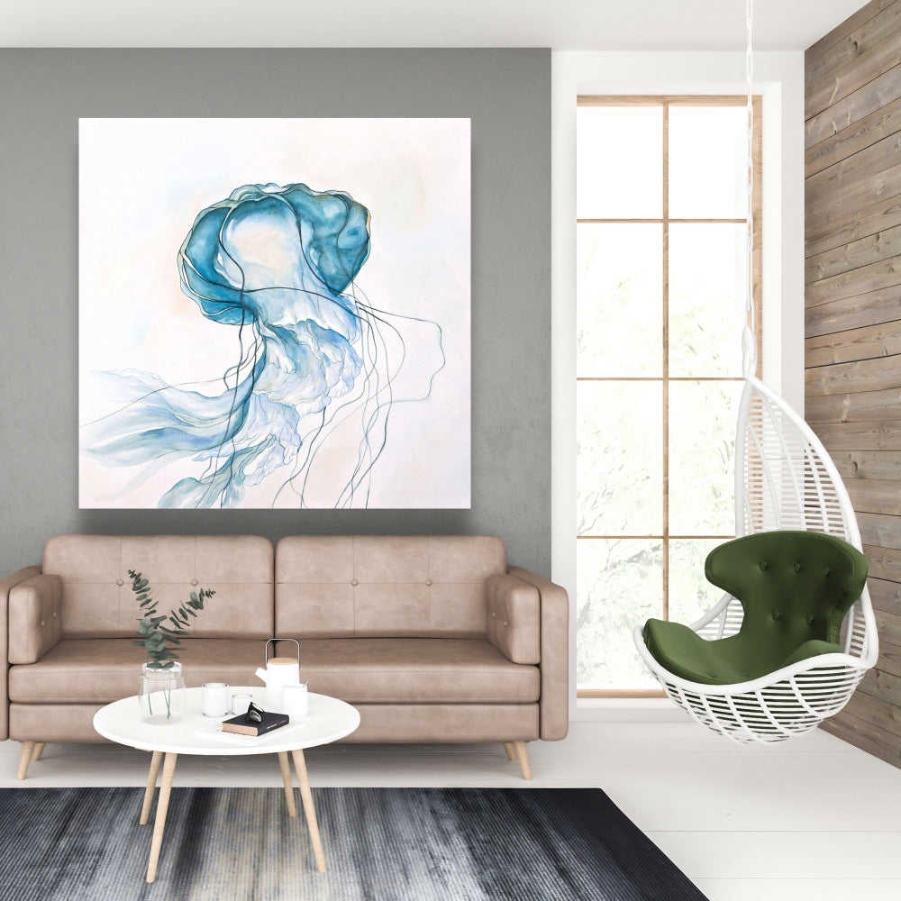 Jellyfish Moving, Fine Art Gallery Wrapped Canvas 24x36