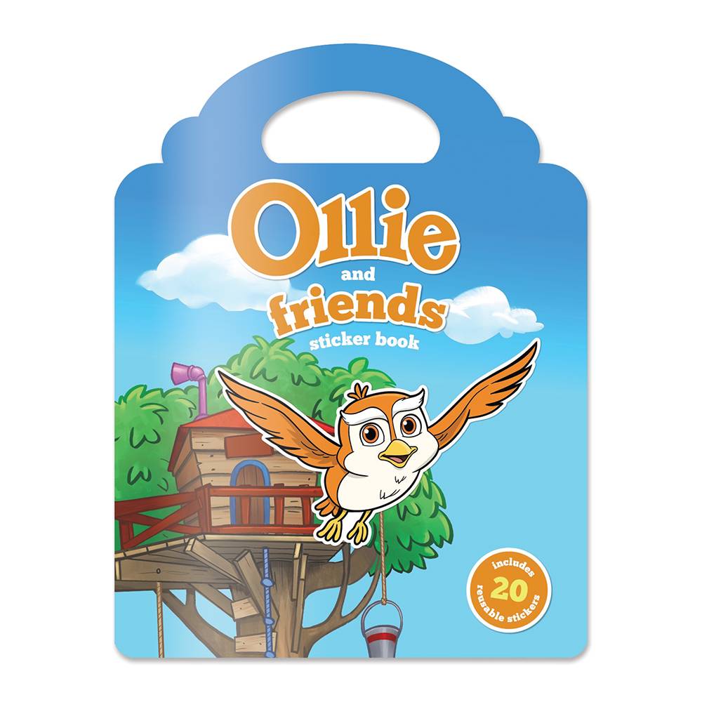 Ollie and Friends Sticker Book - Repositionable Vinyl Stickers for Kids