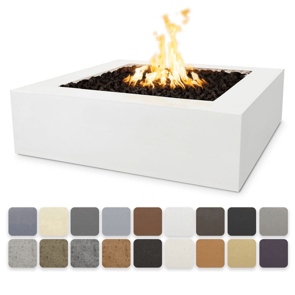The Outdoor Plus - Quad GFRC Concrete Square Natural Gas Fire Pit 36