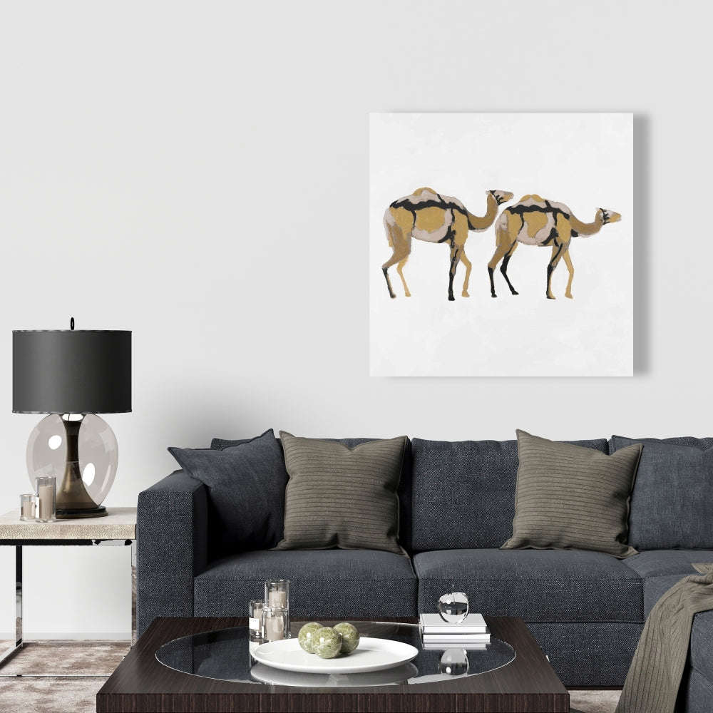 Two Abstract Dromadars, Fine Art Gallery Wrapped Canvas 36x36