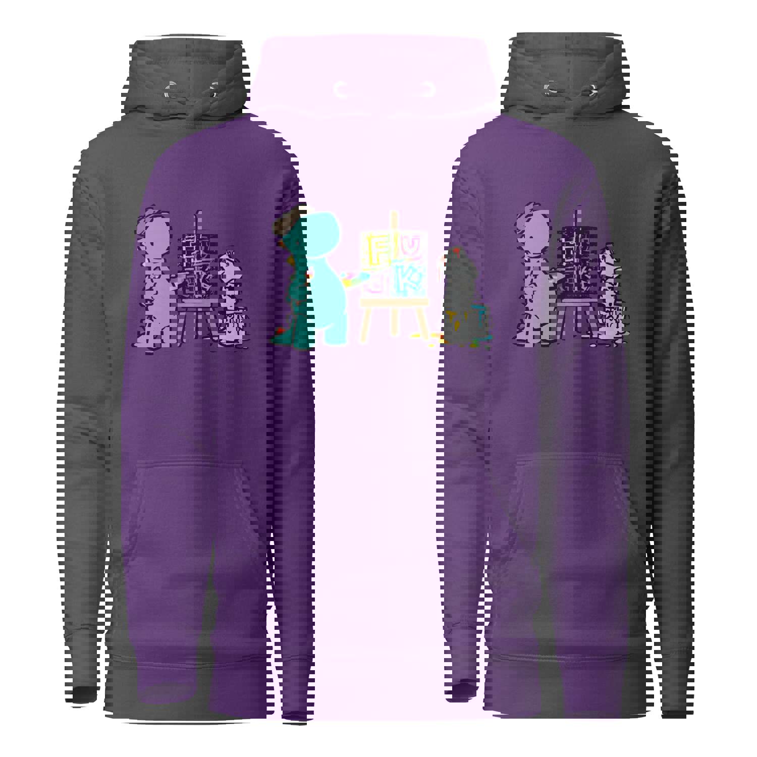 Artist Painting Fuck Hoodie - Comfort-Fitted Cotton Blend