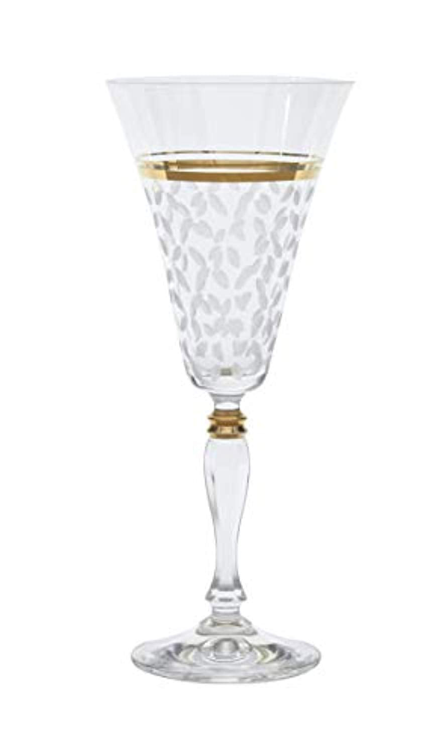 Crystal Set of 6 Handcrafted Red Wine Glasses with 24k Gold Trim