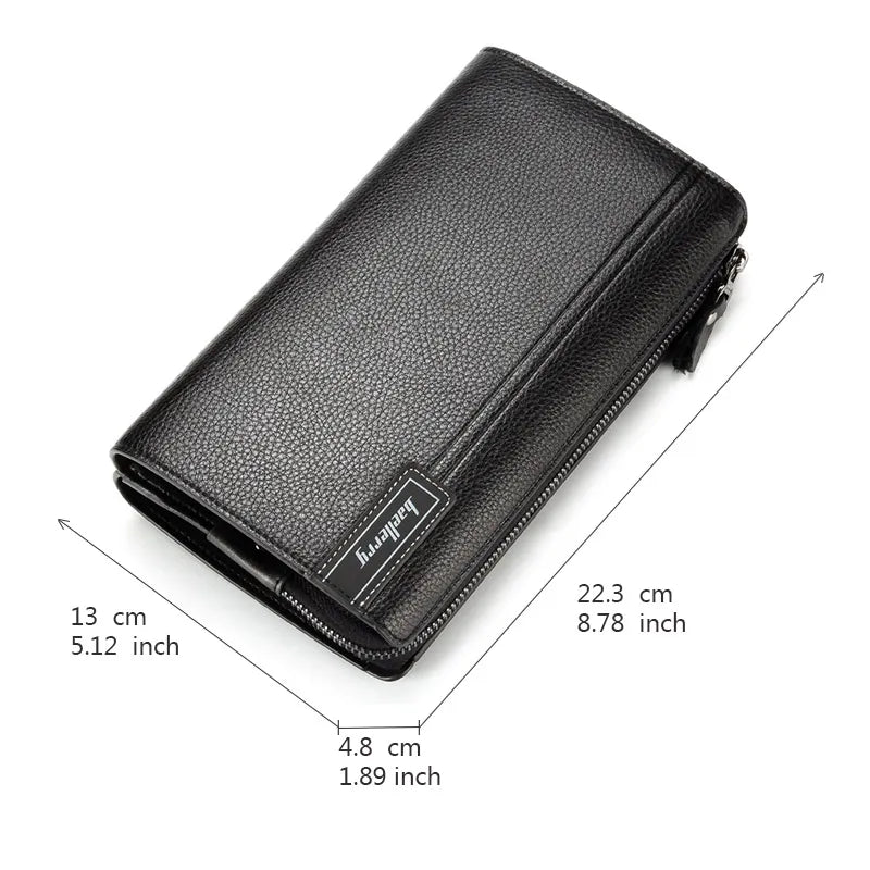 Baellerry Large Capacity PU Leather Men Clutch Bag with Handle