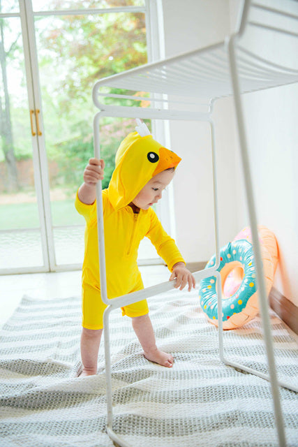 Duckling Yellow Hoodie Baby 3/4 Sleeve Swimsuit