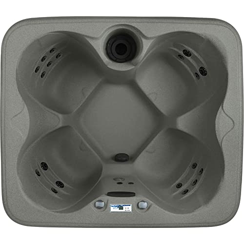 LifeSmart LS100 Taupe 4-Person 9-Jet Energy Efficient Outdoor Hot Tub Spa with Cover