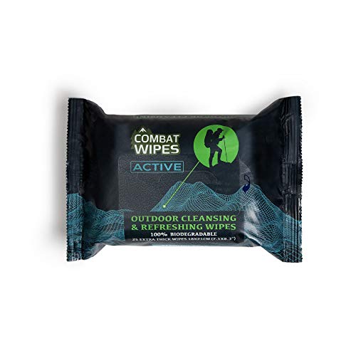 Combat Wipes ACTIVE Outdoor Wet Wipes - Extra Thick & Biodegradable for Camping, Gym, and Backpacking
