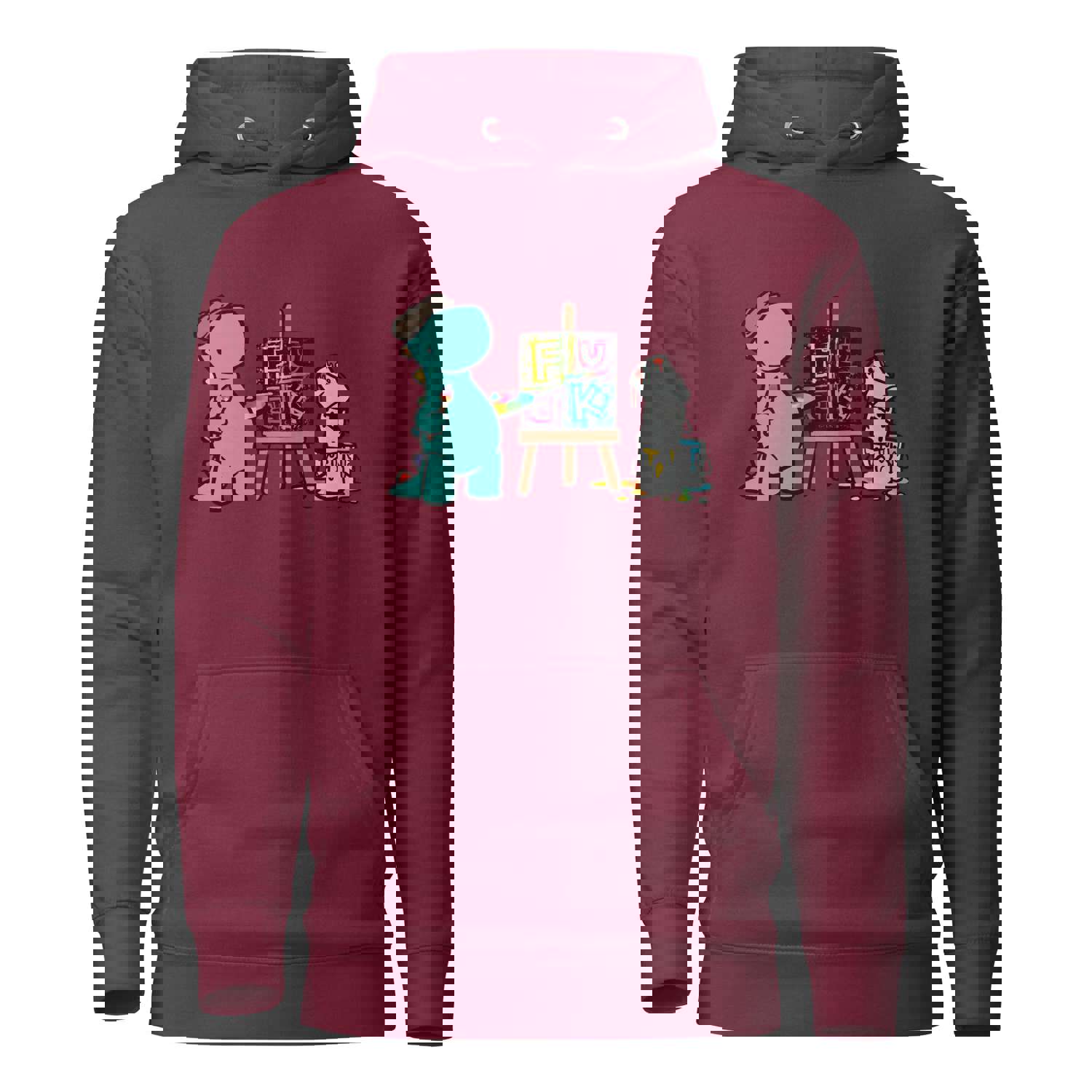 Artist Painting Fuck Hoodie - Comfort-Fitted Cotton Blend