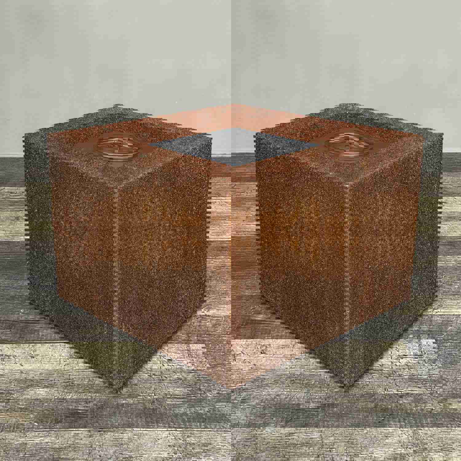 Starfire Designs Metal Gravity 45 Square Corten Steel Gas Fire Pit with Propane Tank Access Door