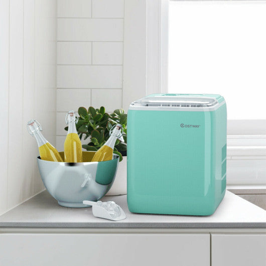 44 lbs Portable Countertop Ice Maker Machine with Scoop - Green