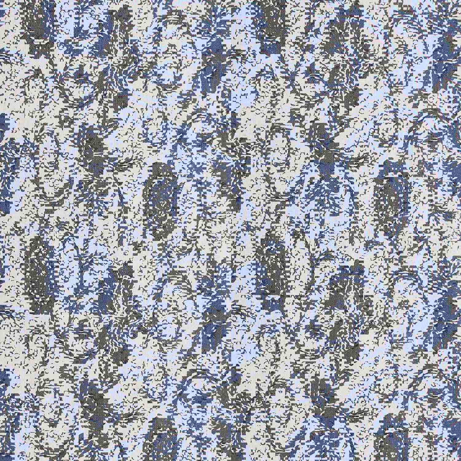 Dorset Navy Floral Prairie Swag Set of 2 - Farmhouse Style Window Decor