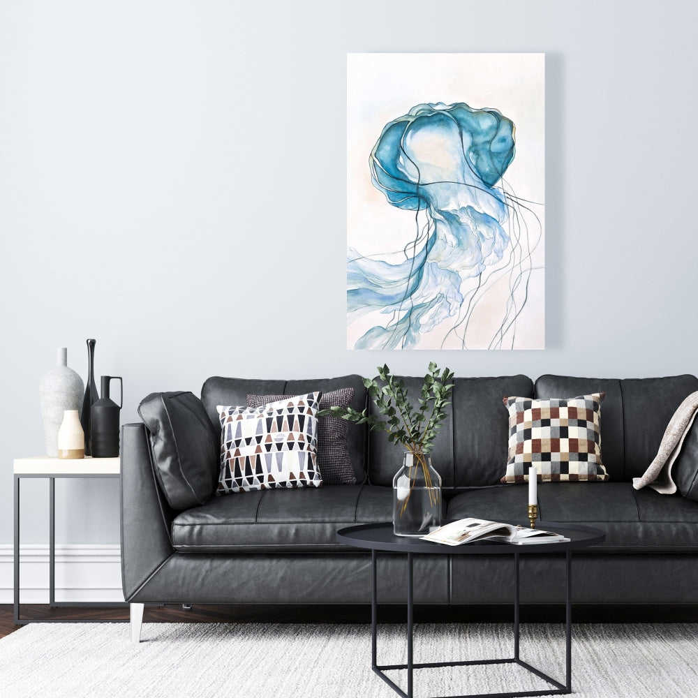Jellyfish Moving, Fine Art Gallery Wrapped Canvas 24x36