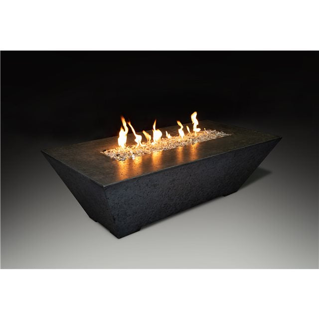 Athena Fireglass Olympus Linear 60x30 Rectangular Concrete Propane Fire Pit Table