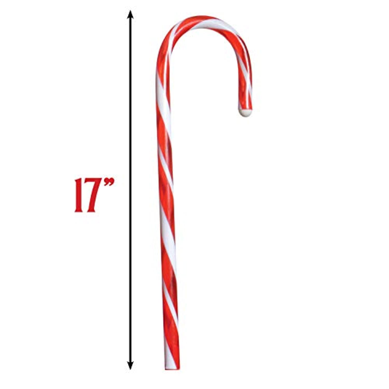 Prextex 12 Christmas Candy Cane Pathway Lights Markers for Indoor and Outdoor Use
