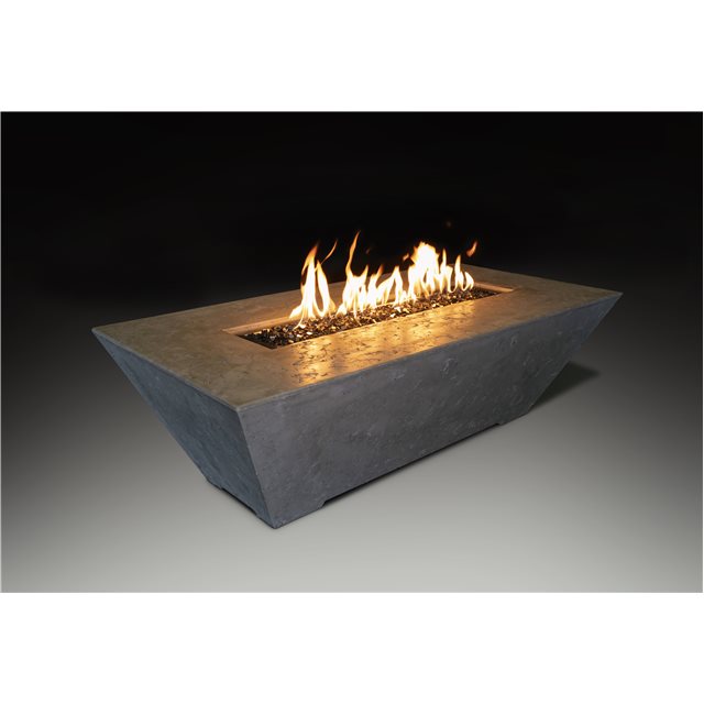 Athena Fireglass Olympus Linear 60x30 Rectangular Concrete Propane Fire Pit Table