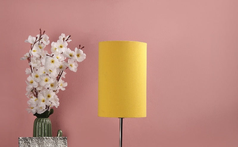 BTR CRAFTS Yellow Cylinder Lamp Shade, Cotton Fabric, 6 Inches