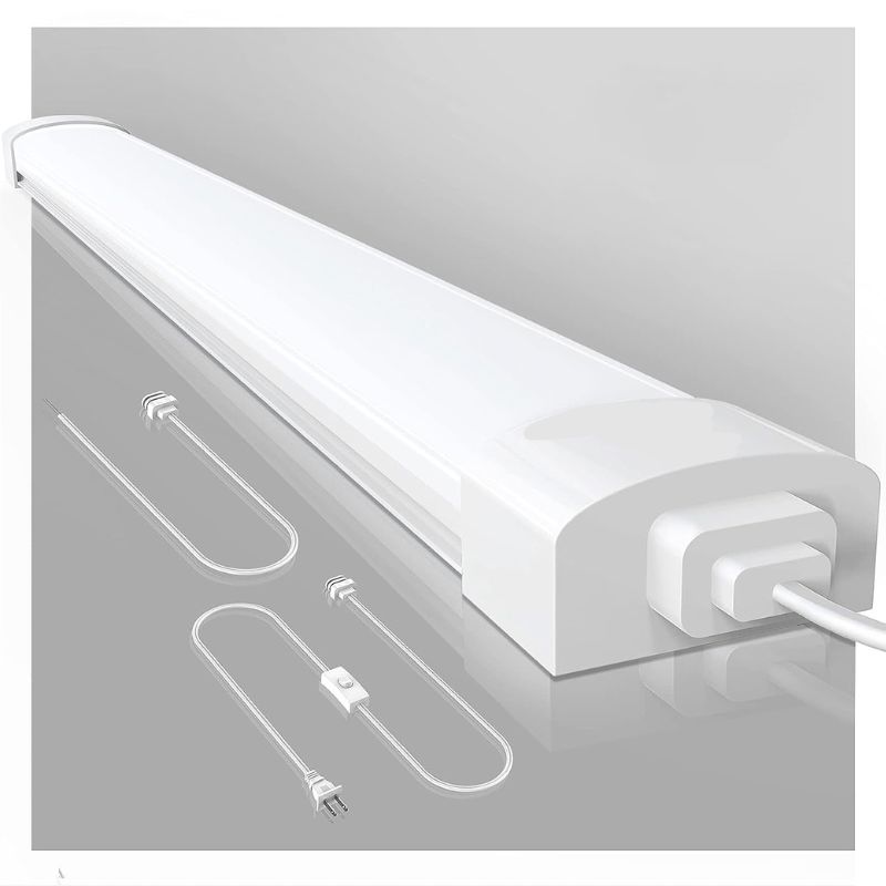 2ft LED Tri-proof Light - 18W, 5000K Daylight, 1800LM High Lumen, Flicker-Free, IP66 Waterproof