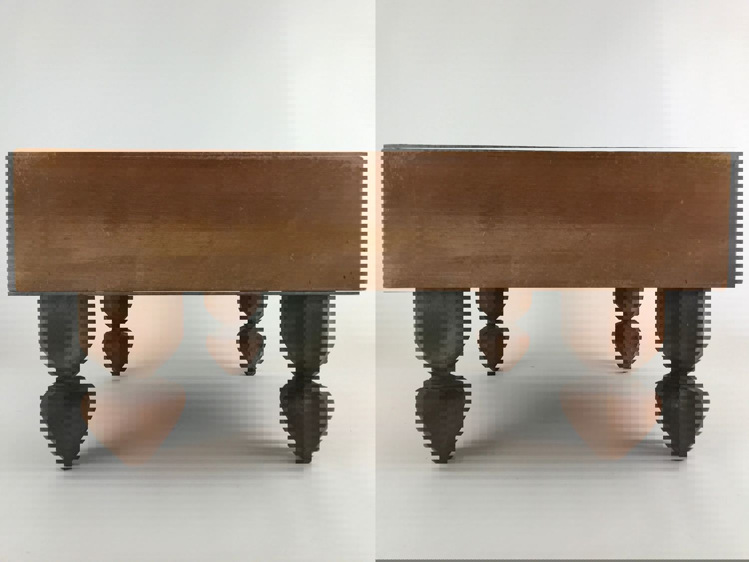 Vintage Japanese Wood Go Board Game Goban with 19x19 Grid and 4 Legs