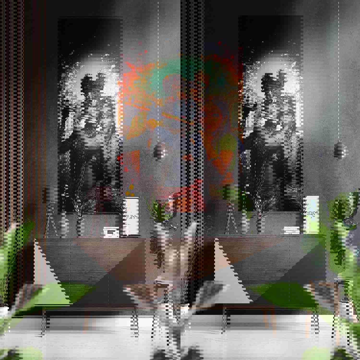 Radha Krishna Brushed Aluminium Dibond Wall Art