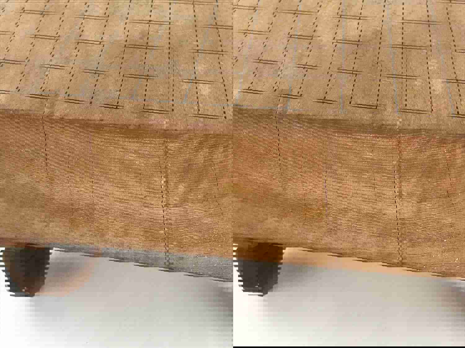 Vintage Japanese Wood Go Board Game Goban with 19x19 Grid and 4 Legs