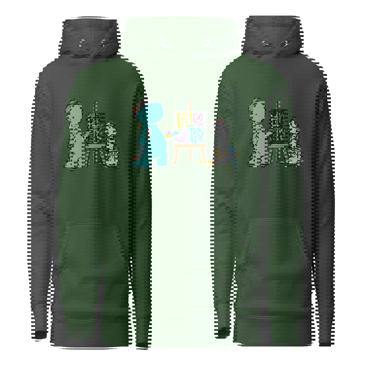 Artist Painting Fuck Hoodie - Comfort-Fitted Cotton Blend