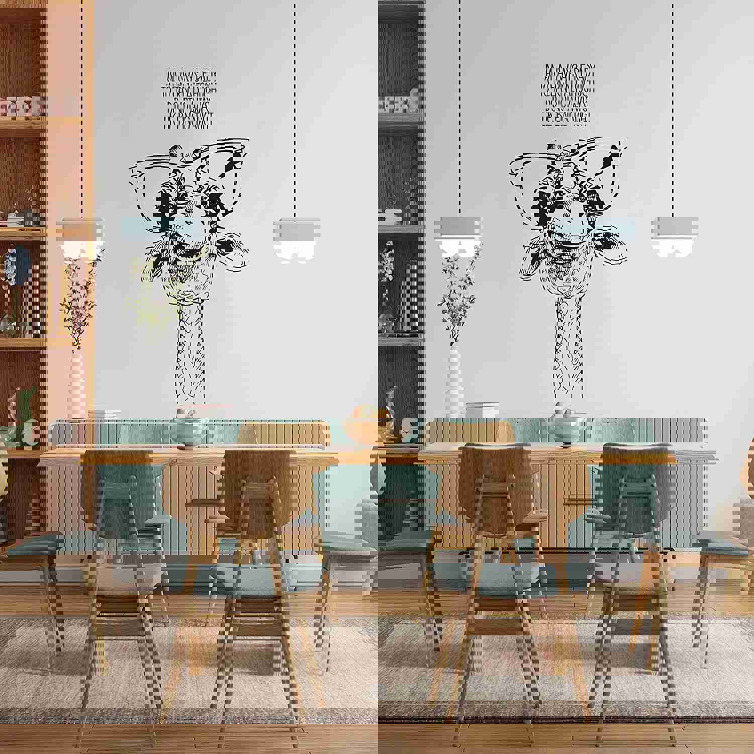 Animal Life Quote Vinyl Wall Sticker Decal - Always Ready Giraffe Motivation Quote