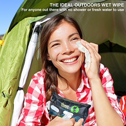 Combat Wipes ACTIVE Outdoor Wet Wipes - Extra Thick & Biodegradable for Camping, Gym, and Backpacking