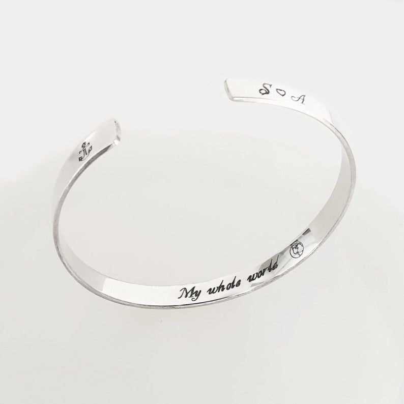 Personalized Mantra Bracelet - Sterling Silver Friendship Gift